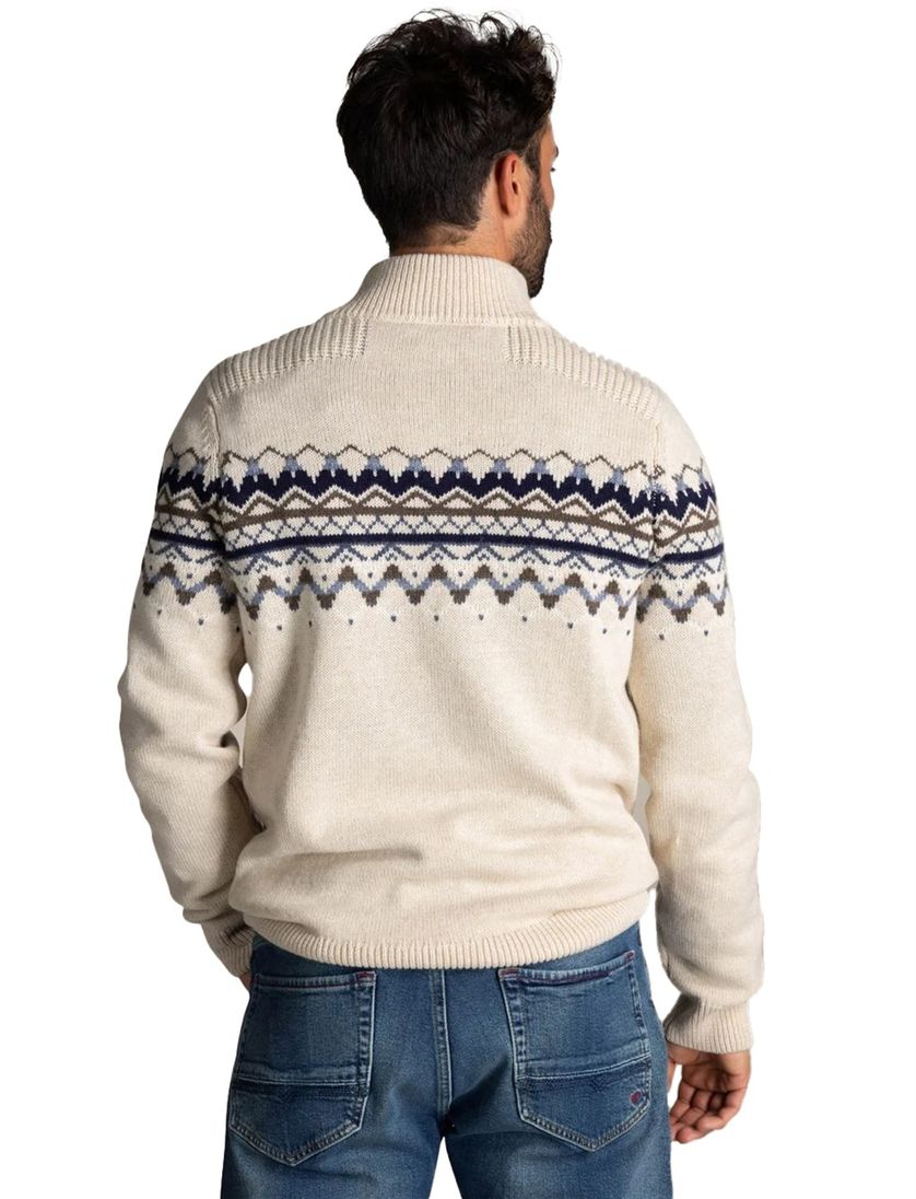 Normale fit creme Iker NZA half zip knopen