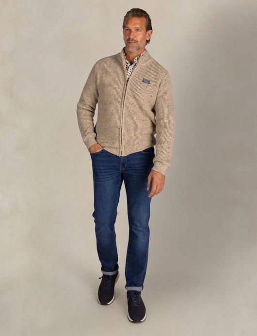 NZA vest Dominick beige gemeleerd