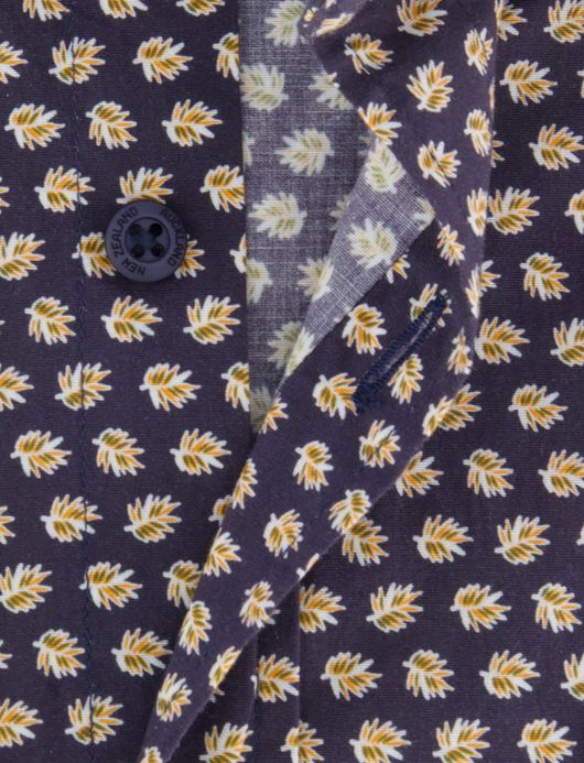 NZA overhemd donkerblauw geprint