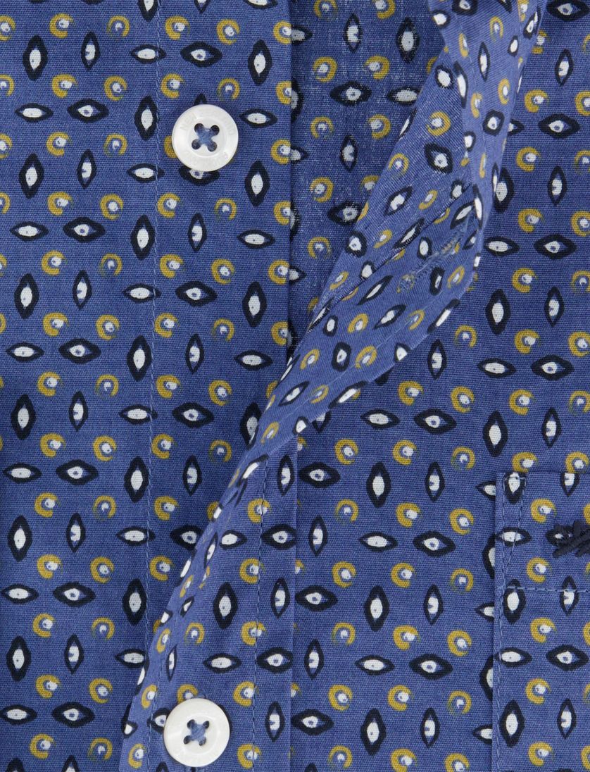 Katoenen N.Z.A blauw geprint overhemd