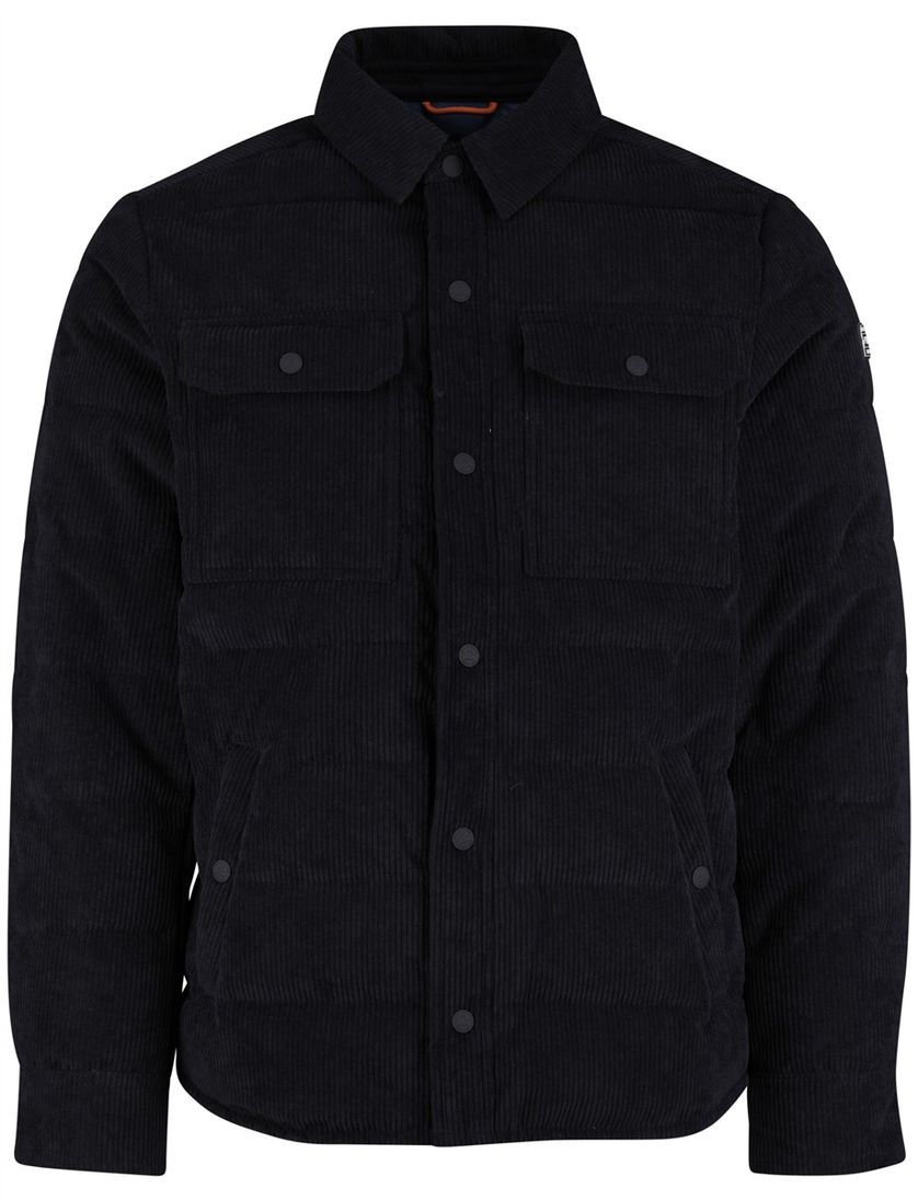 NZA Winterjas donkerblauw corduroy vier zakken zonder capuchon