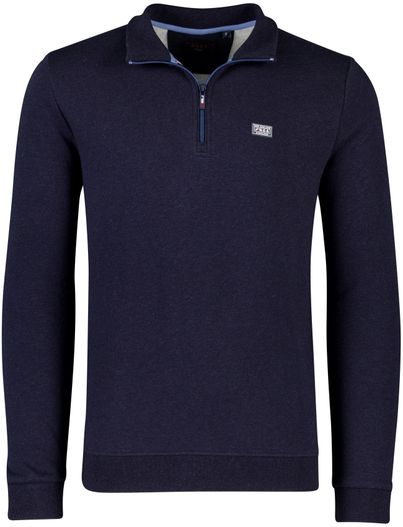 New Zealand New Zealand trui donkerblauw half zip katoen