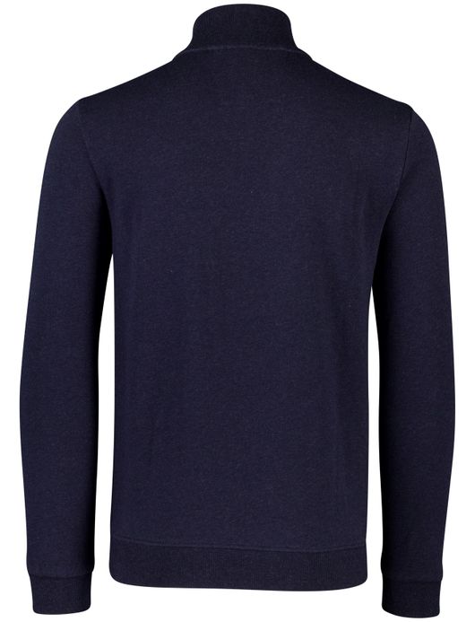 New Zealand trui donkerblauw half zip katoen