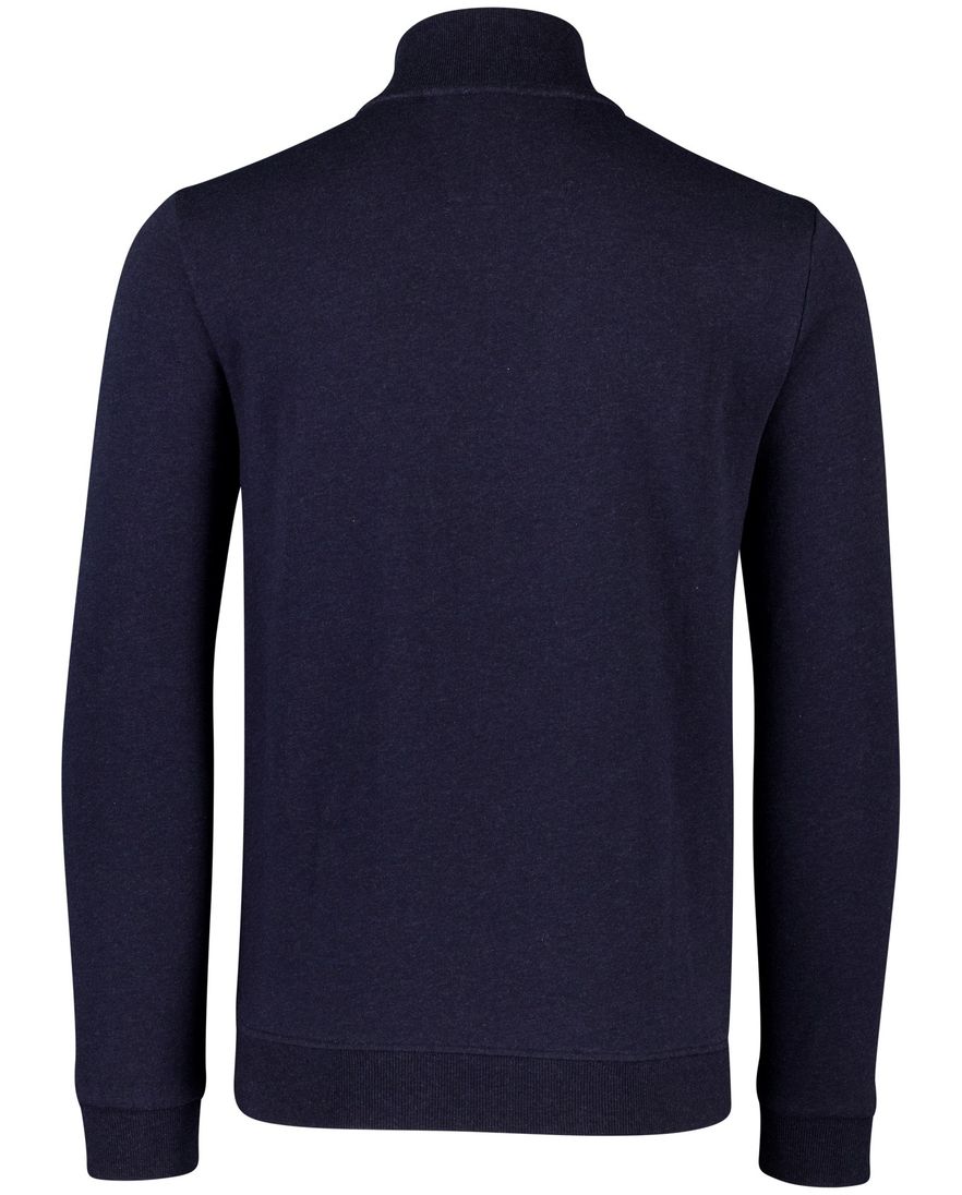 New Zealand trui donkerblauw half zip katoen