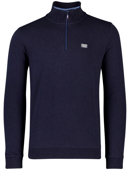 New Zealand trui donkerblauw half zip katoen