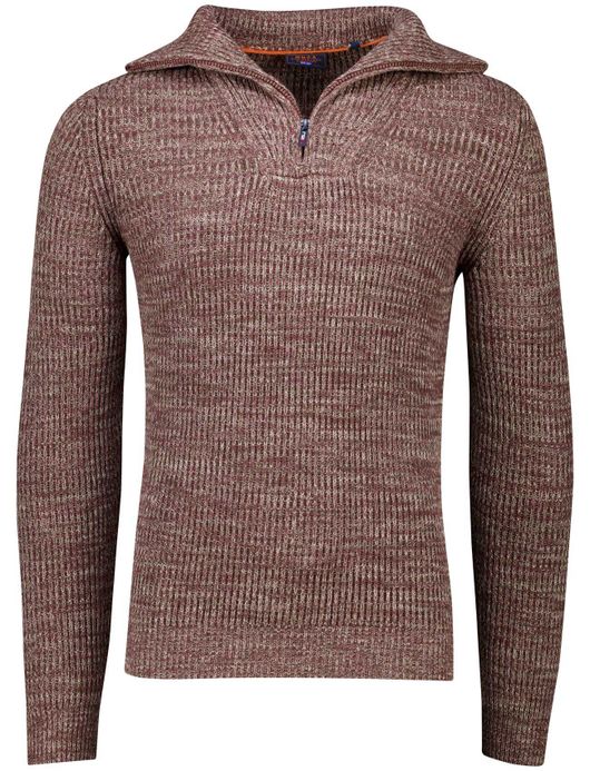 NZA Bordeaux Trui Gemeleerd Half zip