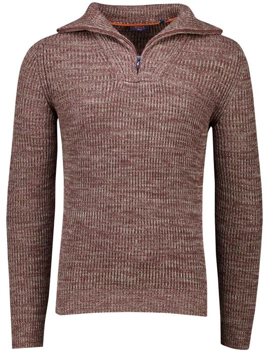 NZA Bordeaux Trui Gemeleerd Half zip