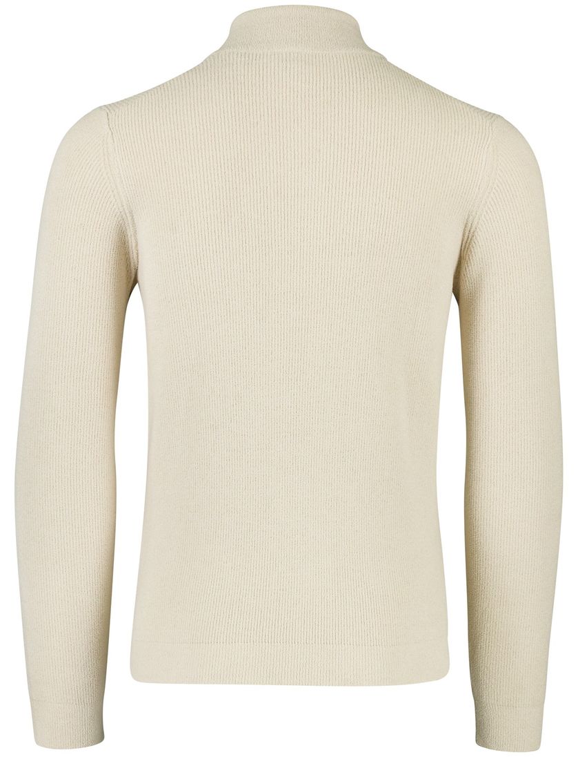 New Zealand trui beige half zip effen