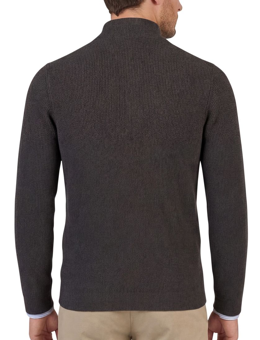 New Zealand trui bruin half zip polyester