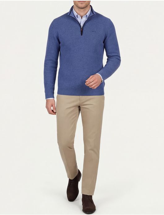 NZA half zip trui middenblauw