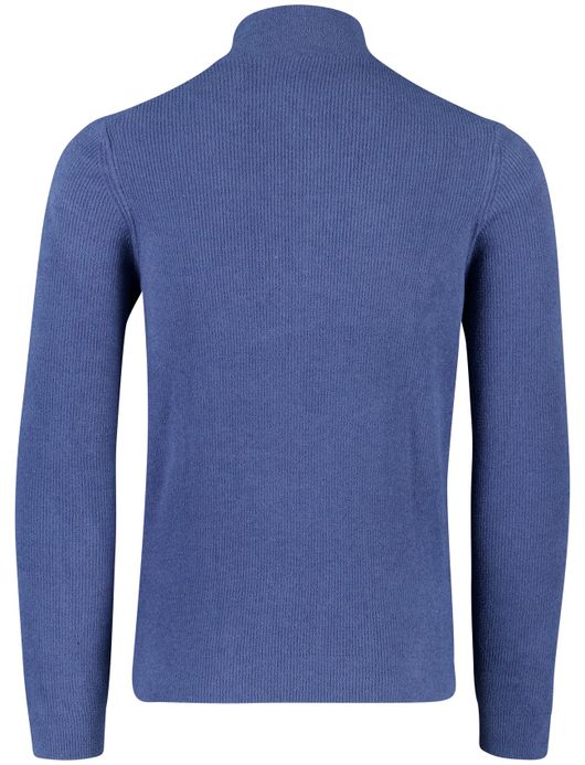 New Zealand trui blauw half zip effen
