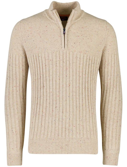 NZA half zip trui beige gebreid