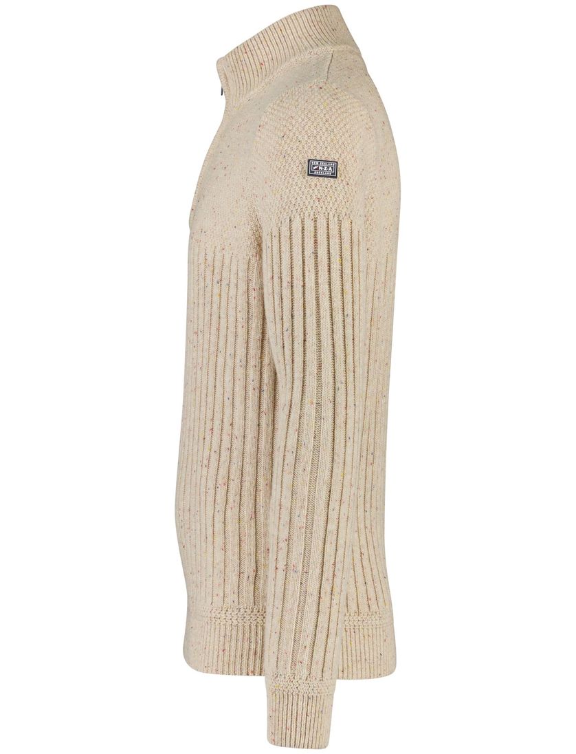 NZA half zip trui beige gebreid acryl