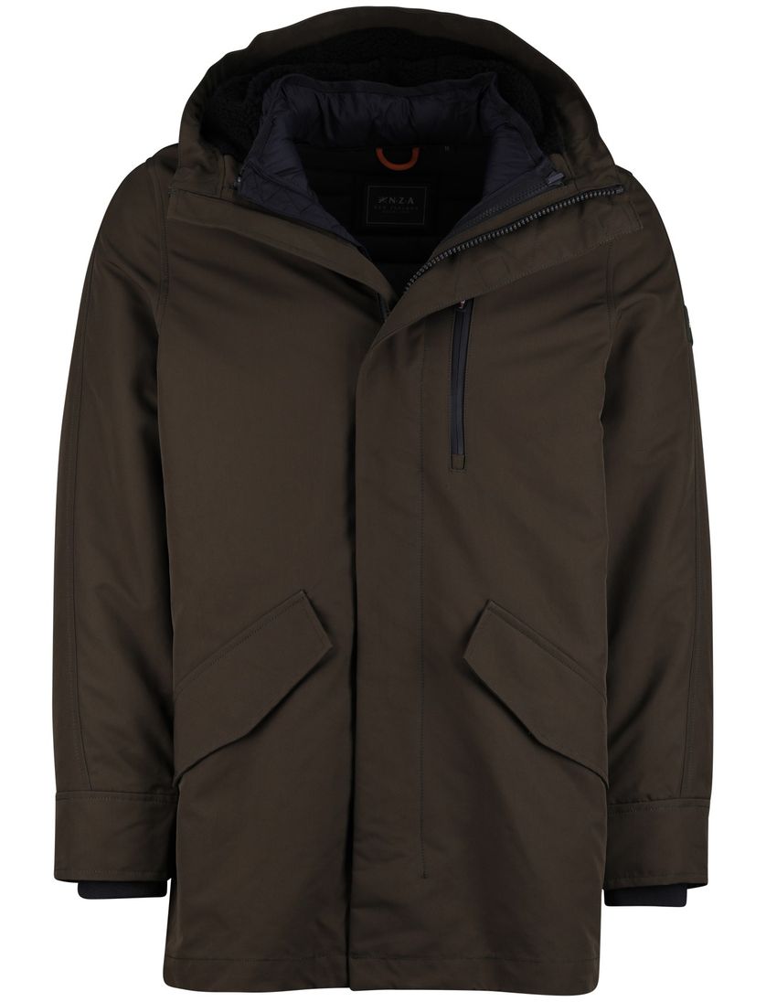 parka jas NZA groen polyester effen