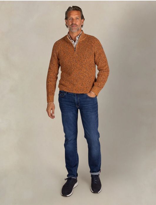 New Zealand trui oranje gemeleerd normale fit