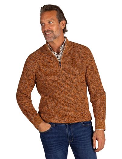 New Zealand New Zealand trui gemeleerd oranje normale fit