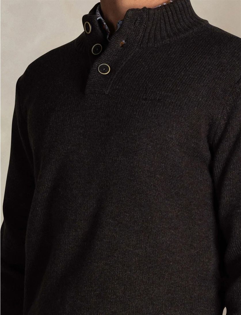 Normale fit bruin Adan NZA half zip knopen