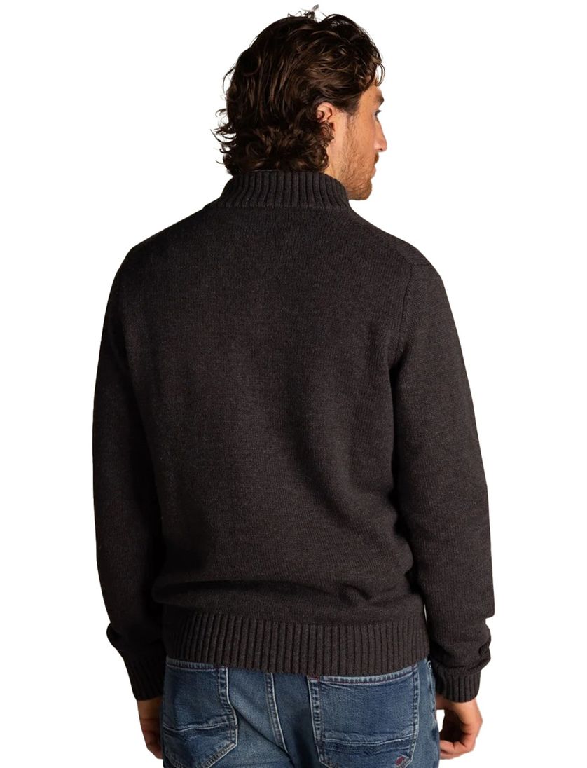 Normale fit bruin Adan NZA half zip knopen