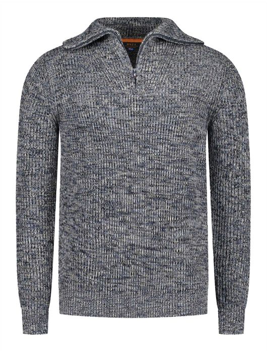 NZA trui half zip navy Drake gemeleerd