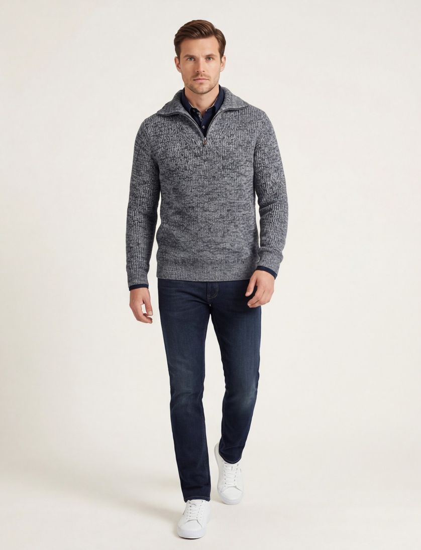 New Zealand trui navy katoen gemeleerd