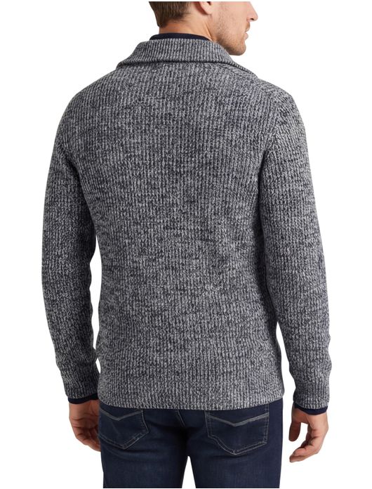 NZA trui half zip navy Drake gemeleerd