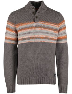 New Zealand taupe New Zealand button collar trui