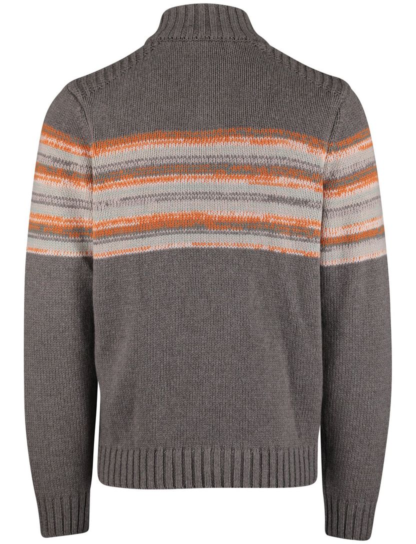 taupe New Zealand button collar trui