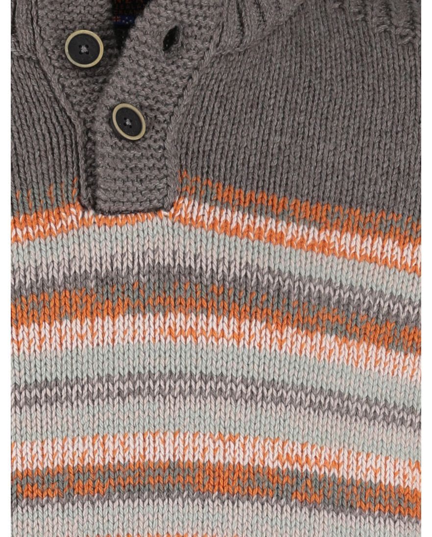 New Zealand button collar trui taupe