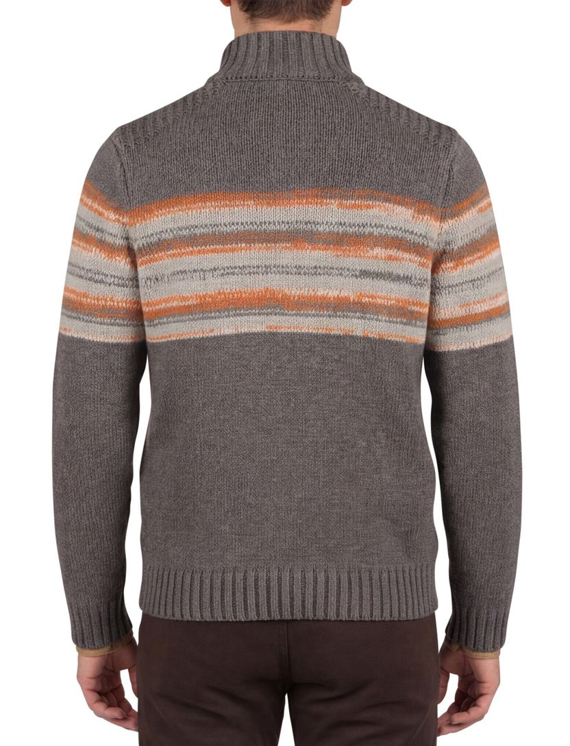 taupe New Zealand button collar trui