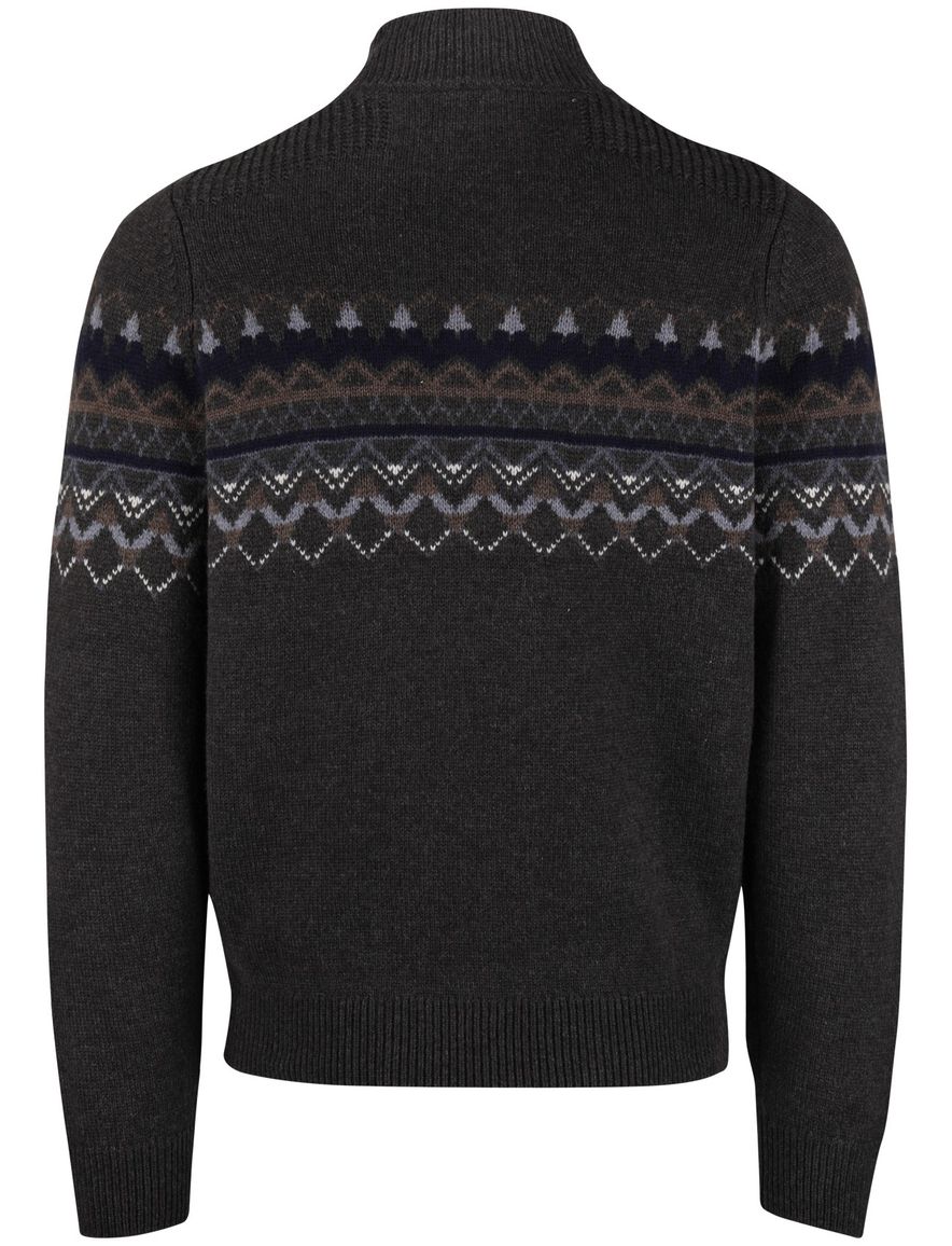 NZA trui half zip melange wol grijs