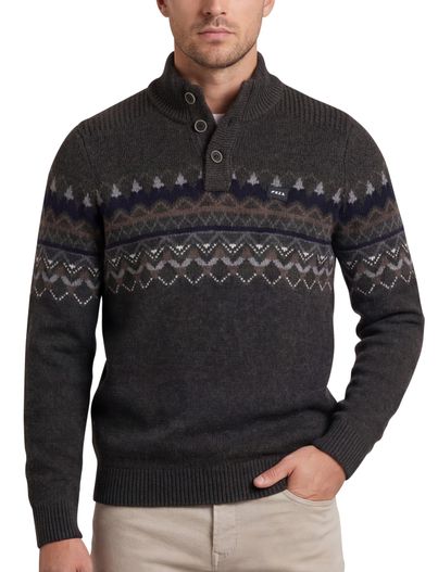 New Zealand Geprinte trui NZA wol grijs