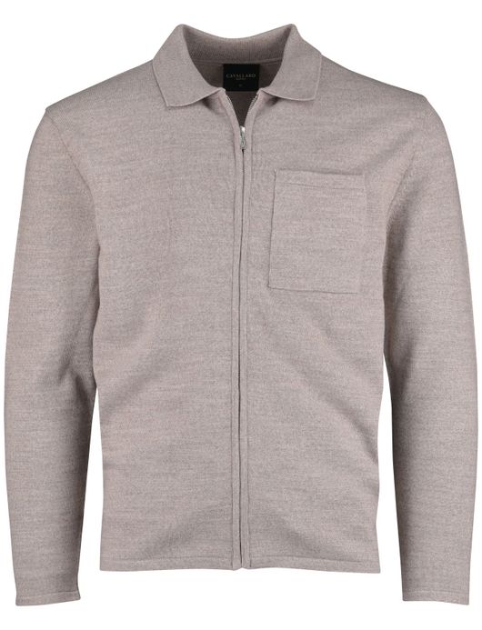 Cavallaro beige effen vest slim fit