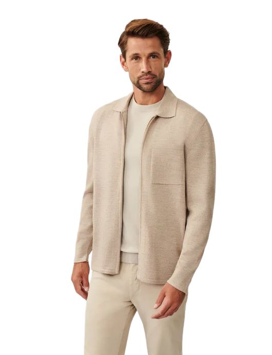 Cavallaro beige effen vest slim fit