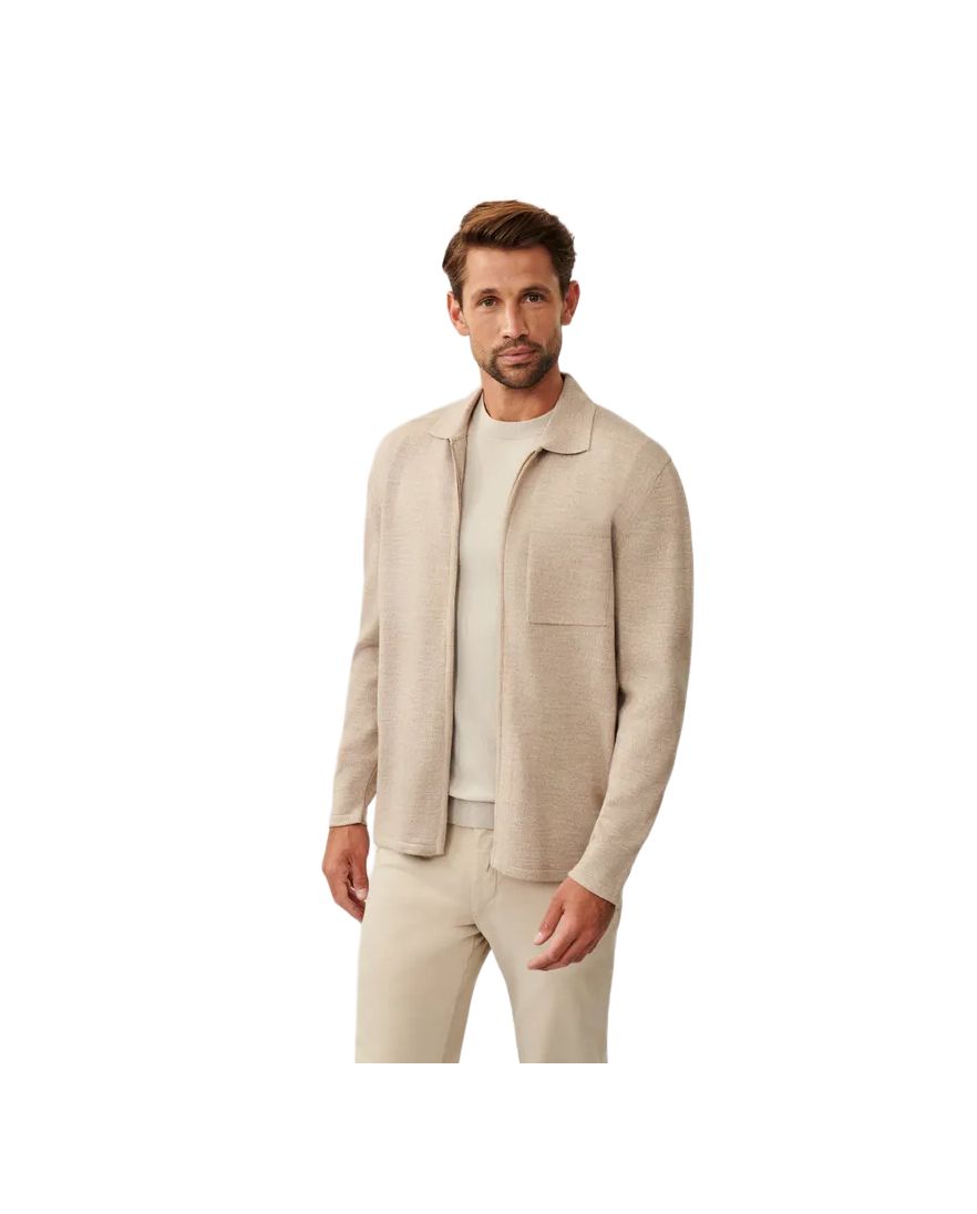 Cavallaro beige effen vest slim fit