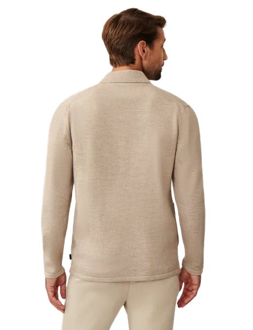 Cavallaro beige effen vest slim fit