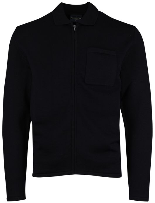 Cavallaro vest navy effen slim fit wol
