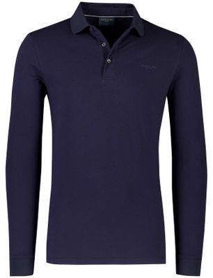 Cavallaro Cavallaro Basso lange mouw polo donkerblauw slim fit