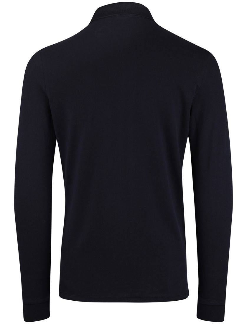 Cavallaro Basso polo donkerblauw lange mouw normale fit