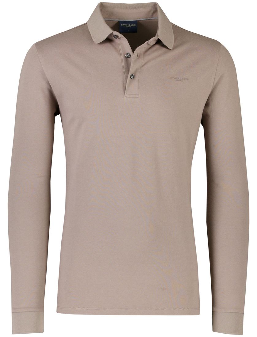 Bruine lange mouw polo Cavallaro Basso katoen