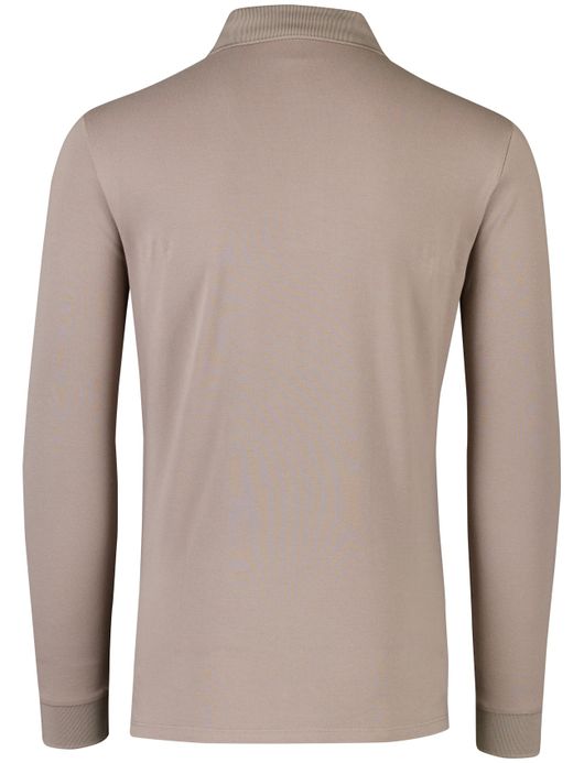 Cavallaro Basso lange mouw polo bruin slim fit effen