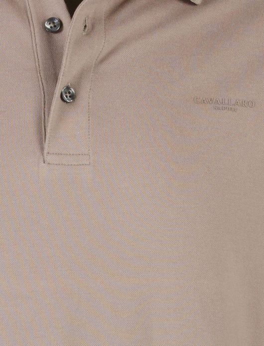 Cavallaro Basso lange mouw polo bruin slim fit effen