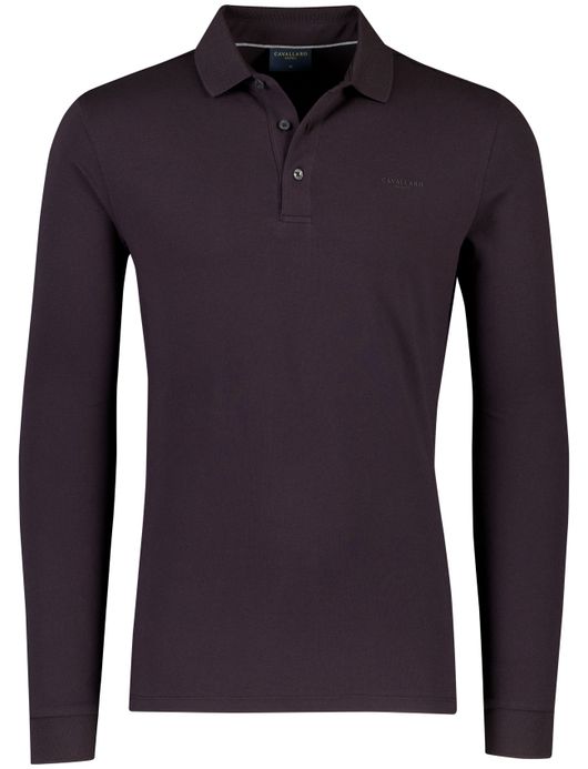 Katoenen lange mouw polo bruin Cavallaro Basso