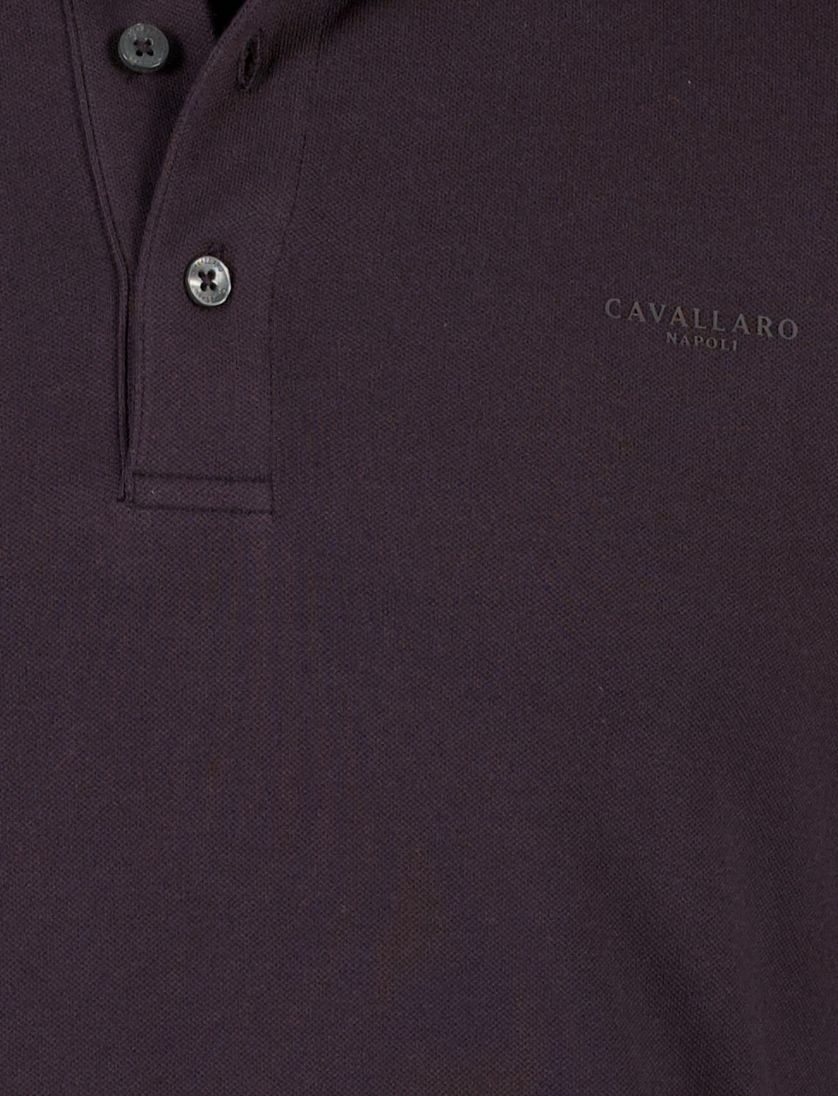 Bruine lange mouw polo Cavallaro Basso katoen effen