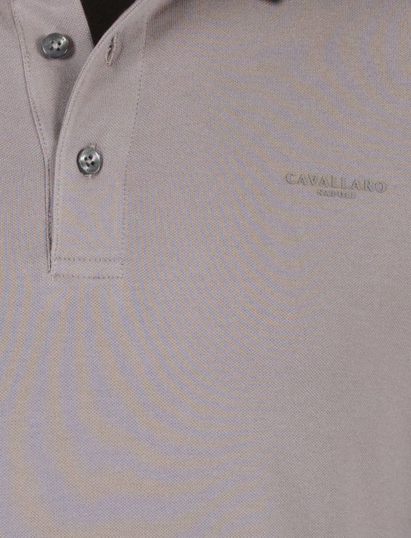 Katoenen lange mouw polo grijs Cavallaro Basso