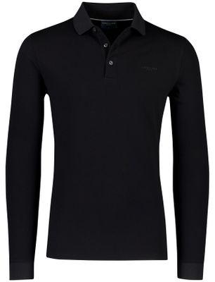Cavallaro Cavallaro Basso lange mouw polo zwart katoen slim fit