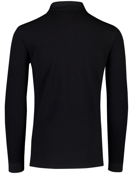 Cavallaro Basso lange mouw polo zwart katoen slim fit