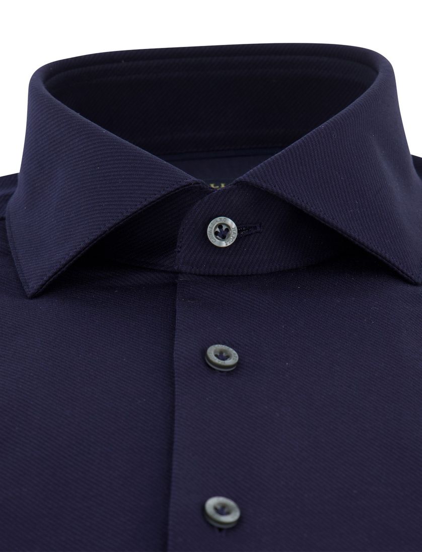 Overhemd Cavallaro Saviano jersey donkerblauw