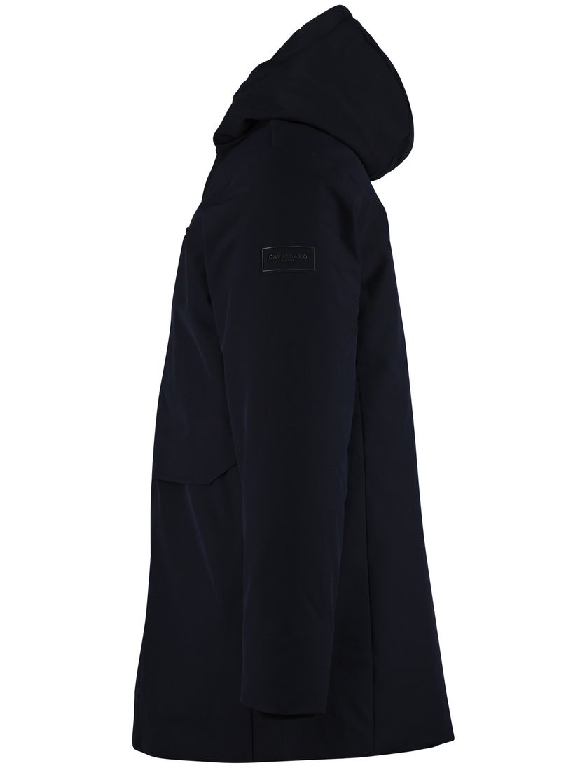 Parka jas Cavallaro Tervigio navy effen capuchon waterdicht