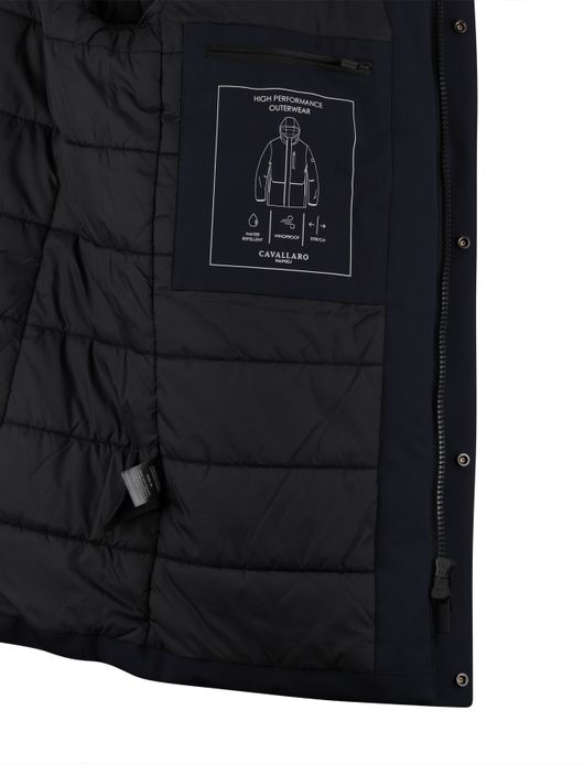 Cavallaro Tervigio parka jas navy effen capuchon waterdicht