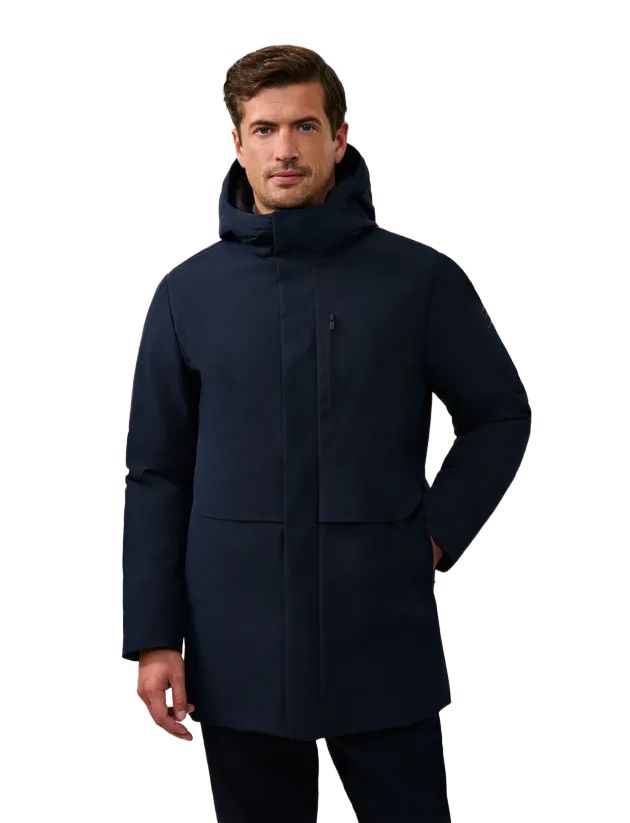 Parka jas Cavallaro Tervigio navy effen capuchon waterdicht